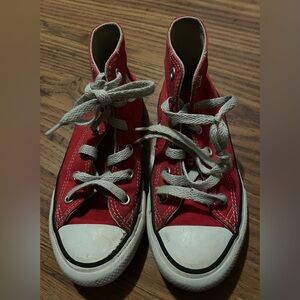 red canvas Converse Chuck Taylor All-Star high-top sneakers size 12.5